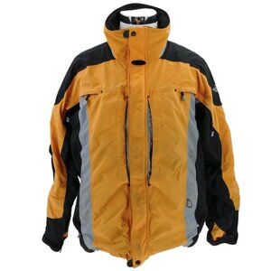 The North face ski jacket yellow black grey Large ***Missing Hoodie***